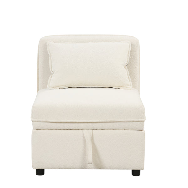 PERCINCE Convertible Modular Free Combination 4 Seater Chenille Fabric Sectional sofa with 5 Pillows