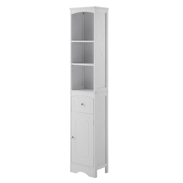 Odaof Tall Bathroom Freestanding Storage Cabinet with Drawer Adjustable Shelf