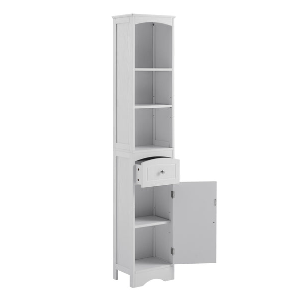 Odaof Tall Bathroom Freestanding Storage Cabinet with Drawer Adjustable Shelf