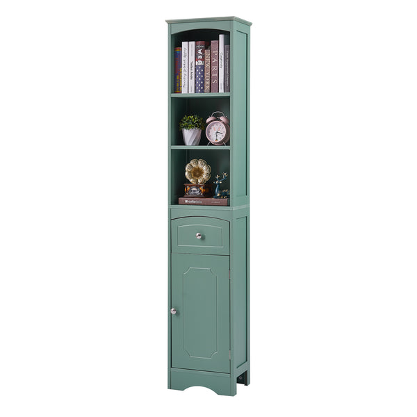 Odaof Tall Bathroom Freestanding Storage Cabinet with Drawer Adjustable Shelf
