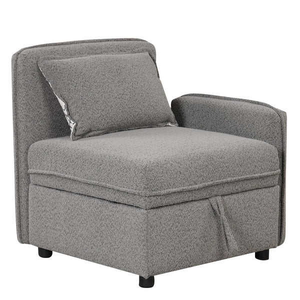 PERCINCE Convertible Modular Free Combination 4 Seater Chenille Fabric Sectional sofa with 5 Pillows