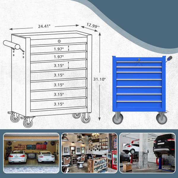 Odaof 7 Drawer Rolling Tool Chest
