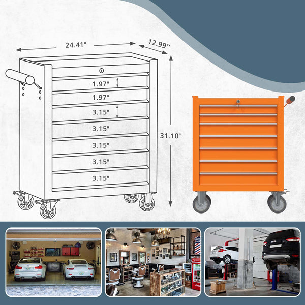 Odaof 7 Drawer Rolling Tool Chest