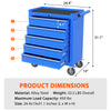 Odaof 5 Drawer Tool Cabinet on Wheels