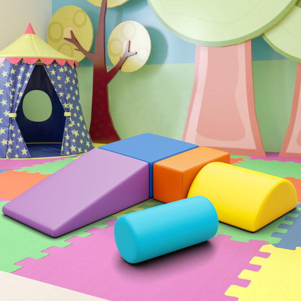 5PCs Soft Foam Climbing Blocks Play Blocks Set for Toddlers 1-3 Indoor - RaDEWAY