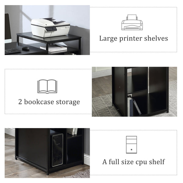 MAEMTTES Home Office Computer Desk with Storage Shelf