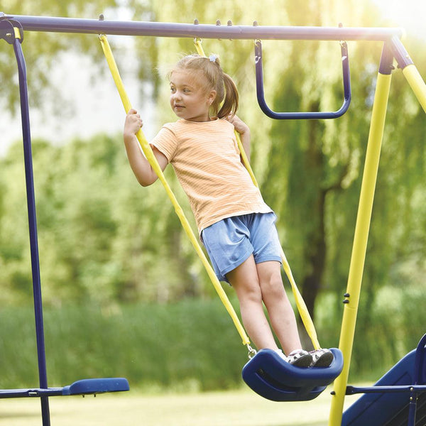 5 in 1 Outdoor Tolddler Swing Set with Steel Frame for Playgrond - RaDEWAY