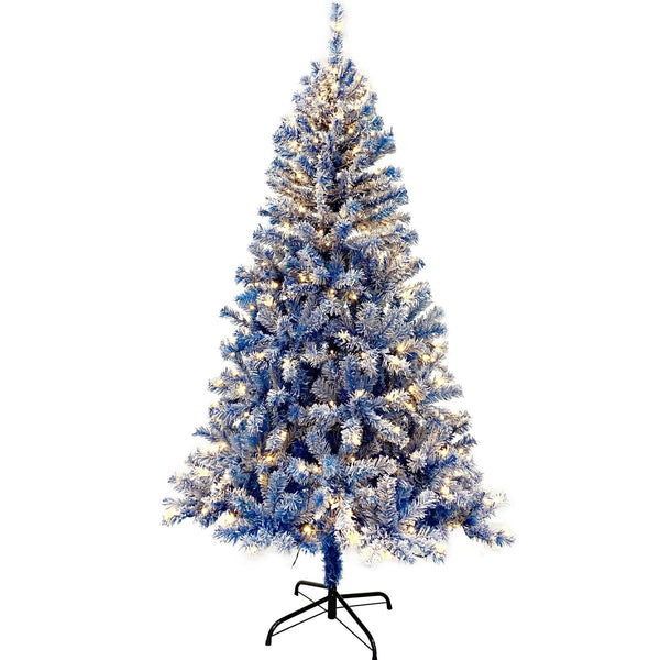 Pre-Lit Xmas Tree Snow Flocked Artificial Holiday Christmas Tree w/750 Branch - RaDEWAY