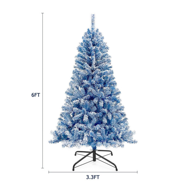 Pre-Lit Xmas Tree Snow Flocked Artificial Holiday Christmas Tree w/750 Branch - RaDEWAY
