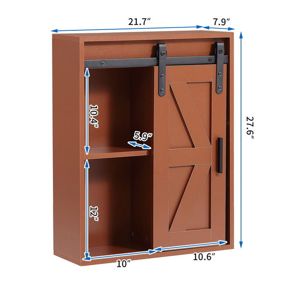 5-layer toilet wooden wall-mounted storage cabinet with adjustable door - RaDEWAY