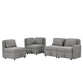 PERCINCE Convertible Modular Free Combination 4 Seater Chenille Fabric Sectional sofa with 5 Pillows