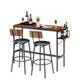HAVCAASH Bar Table Set with wine bottle storage rack