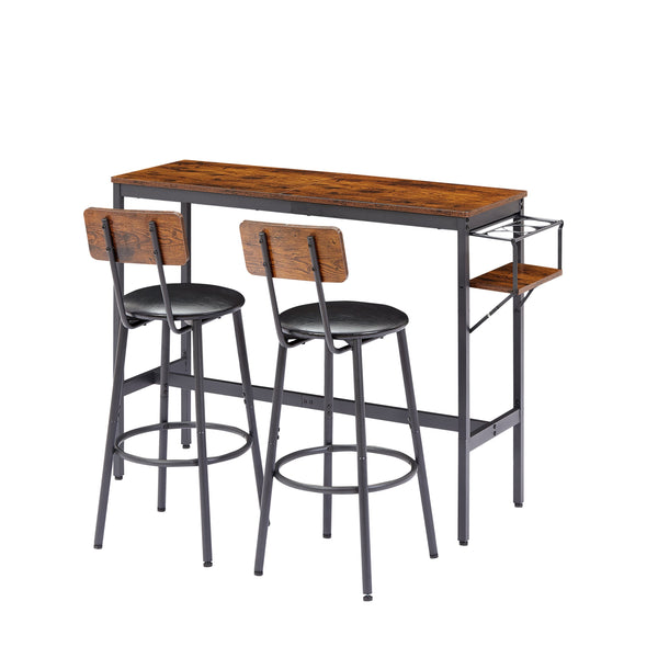 HAVCAASH Bar Table Set with wine bottle storage rack