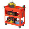 3 Tiers Tooling Box Truck on Wheels with Drawer for Garage Repair Shop - RaDEWAY