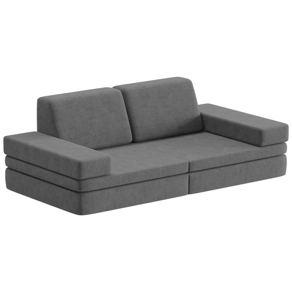 8 Pcs Kids Couch Sponge Toddler Play Couch ,Multifunctional Lounger - RaDEWAY