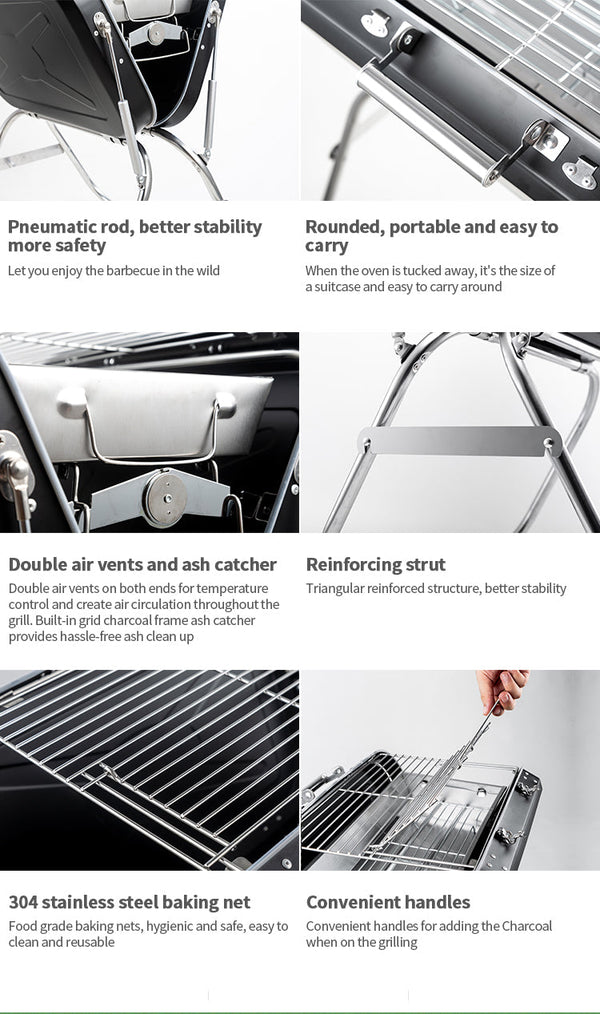 SUMARBAO Collapsible and portable Handle design BBQ grill