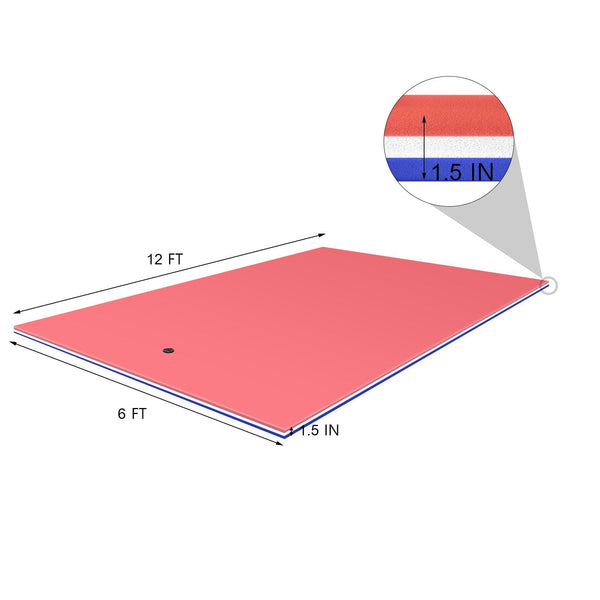 3-Layer Foam Water Floating Pad Floating Water Mat - RaDEWAY