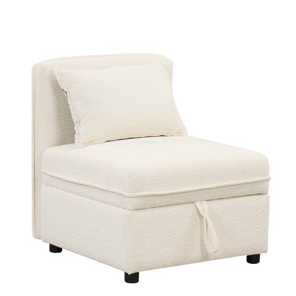 PERCINCE Convertible Modular Free Combination 4 Seater Chenille Fabric Sectional sofa with 5 Pillows