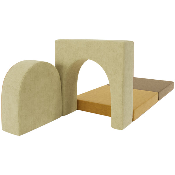 Odaof 3 PCs U-shaped Kids Crawling Sofa Play Couch Set