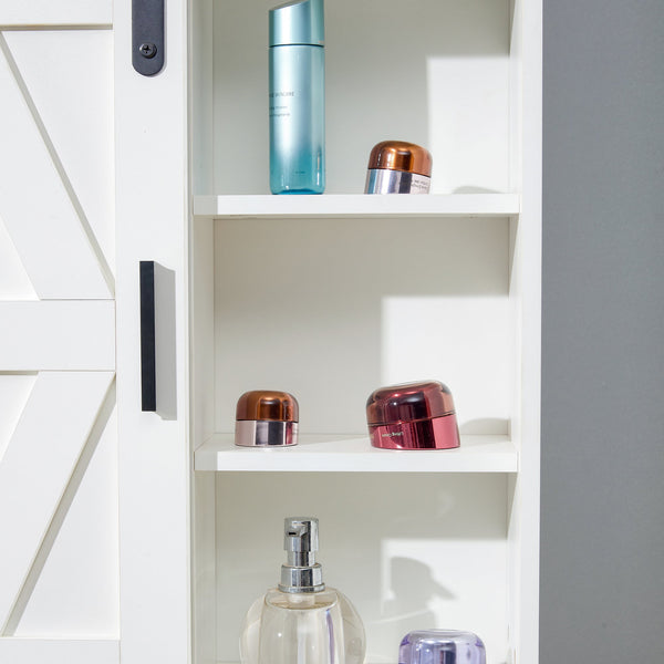 5-layer toilet wooden wall-mounted storage cabinet with adjustable door - RaDEWAY