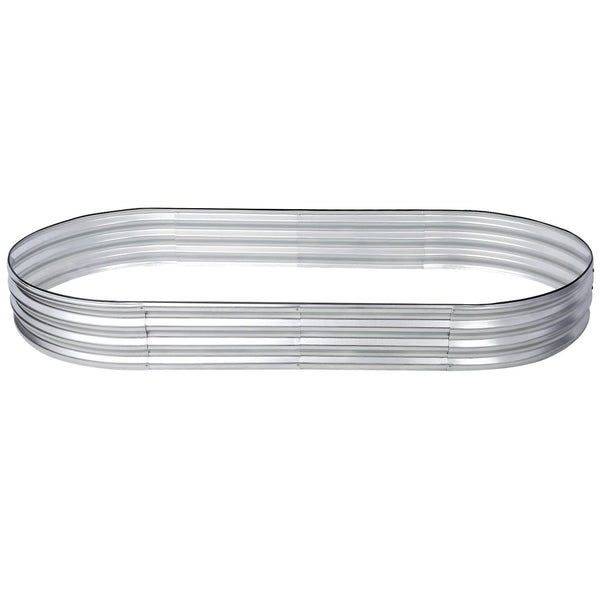 Oval Large Metal Galvanized Raised Garden Bed Kit Planter Raised - RaDEWAY