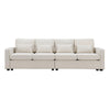 Modern Linen Fabric Sofa with Armrest Pockets and 4 Pillows - RaDEWAY