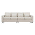 Modern Linen Fabric Sofa with Armrest Pockets and 4 Pillows - RaDEWAY