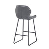 Round bar stool set with shelf, upholstered stool with backrest - RaDEWAY