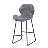 Round bar stool set with shelf, upholstered stool with backrest - RaDEWAY