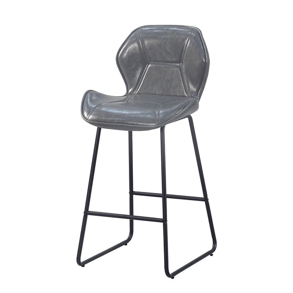 Round bar stool set with shelf, upholstered stool with backrest - RaDEWAY