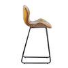 Round bar stool set with shelf, upholstered stool with backrest - RaDEWAY
