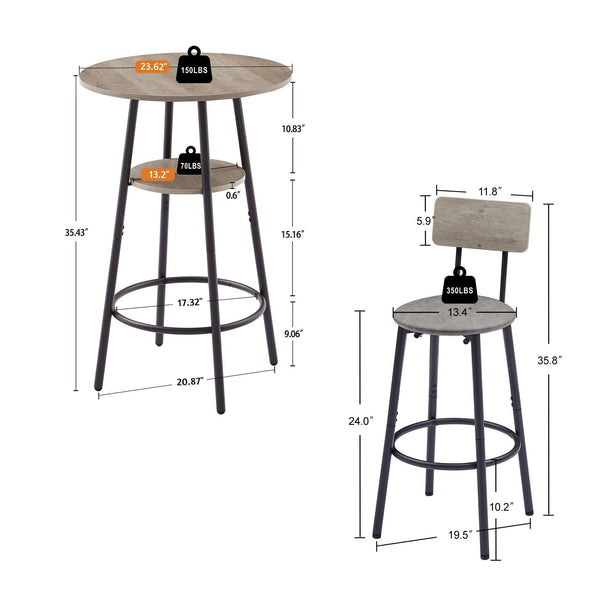 Leather Bar Chair with High-Density Sponge PU Chair Counter Height Pub Kitchen Stools - RaDEWAY