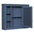 35'' x 28'' Royal Blue Wall Mounted Bathroom Wall Cabinet with Mirror 6 Open Shelves - RaDEWAY