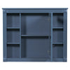 35'' x 28'' Royal Blue Wall Mounted Bathroom Wall Cabinet with Mirror 6 Open Shelves - RaDEWAY