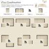 6 Pieces Outdoor Sectional Sets with Cotton Cushions and Glass Coffee Table - RaDEWAY
