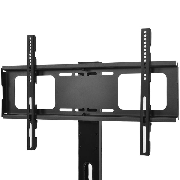 Wooden Storage Tv Stand With Black Tempered Adjustable Universal Swivel Entertainment Center - RaDEWAY