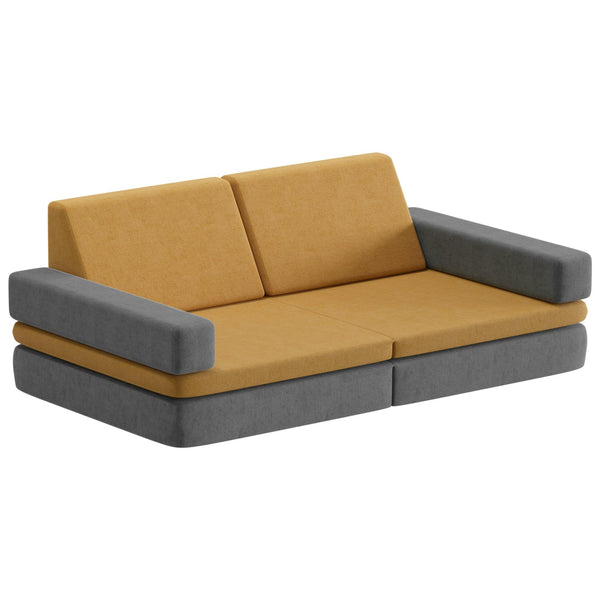8 Pcs Kids Couch Sponge Toddler Play Couch ,Multifunctional Lounger - RaDEWAY